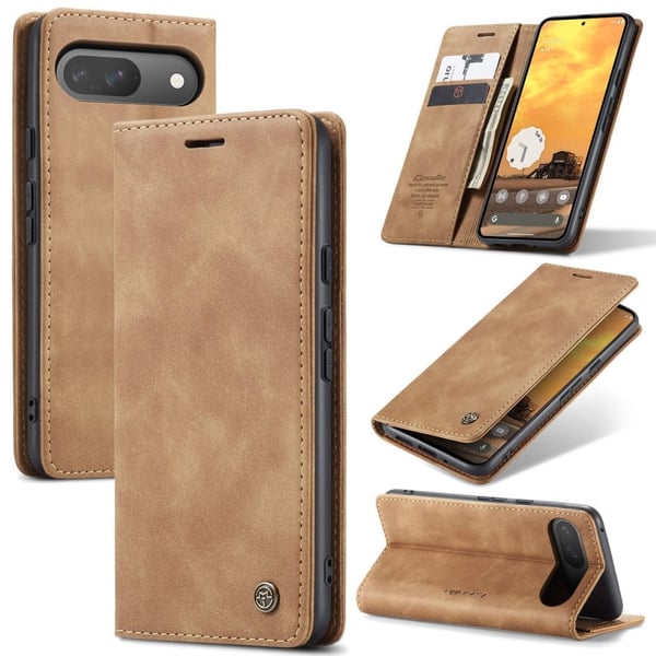 CaseMe Google Pixel 9 Pro / Google Pixel 9 vintage etui - Brun