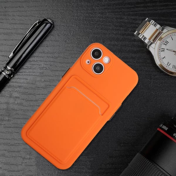 Kortholder cover til iPhone 14 Plus - Orange