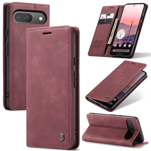 CaseMe Google Pixel 9 Pro / Google Pixel 9 vintage-kotelo - Punainen