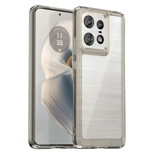 Motorola Edge 50 Pro smart akryl cover - Gennemsigtig Grå