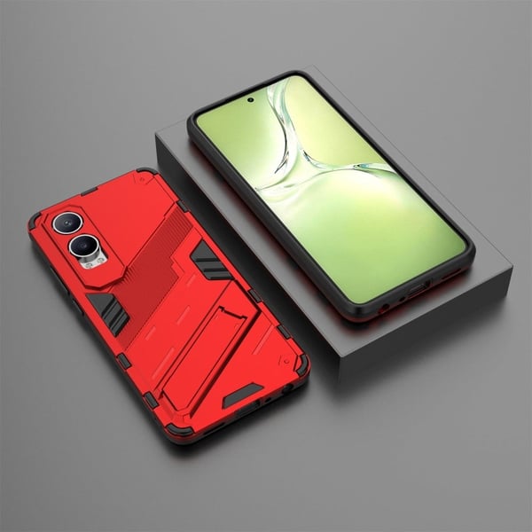 Støtsikkert hybriddeksel med et moderne preg for OnePlus Nord CE4 / Oppo K12x - Rød