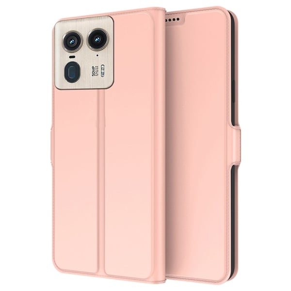 Glatt og tynt premium PU-skinnetui for Motorola Edge 50 Ultra / Motorola Moto X50 Ultra - Rose Gull