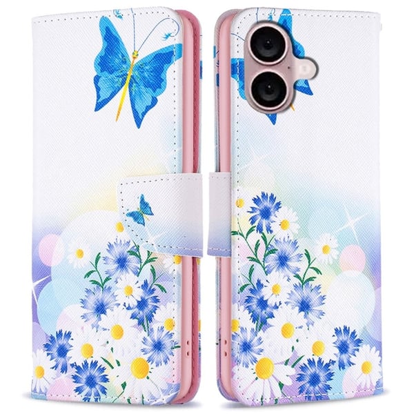 Wonderland iPhone 16 flip kuoret - Perhonen Ja Kukkia