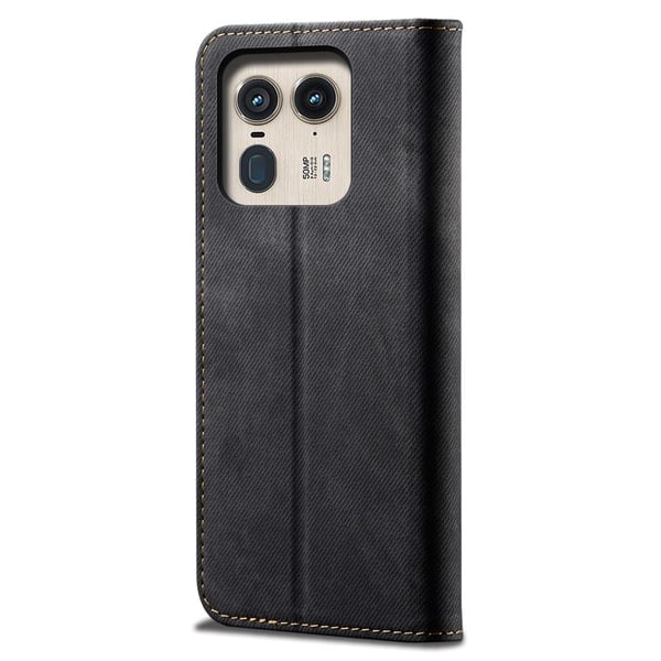 Jeans Motorola Edge 50 Ultra / Motorola Moto X50 Ultra flip etui - Sort