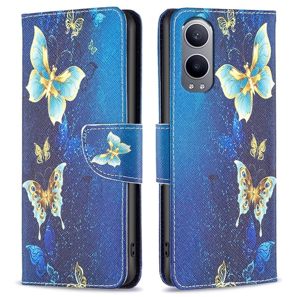 Wonderland OnePlus Nord CE4 Lite flip-etui - Gylne Sommerfugler