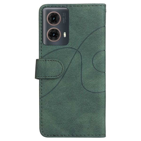 Teksturert læretui med stropp for Motorola Moto G85 - Grønn