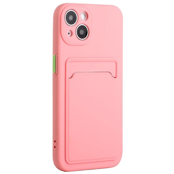 Kortholder cover til iPhone 14 - Lyserød