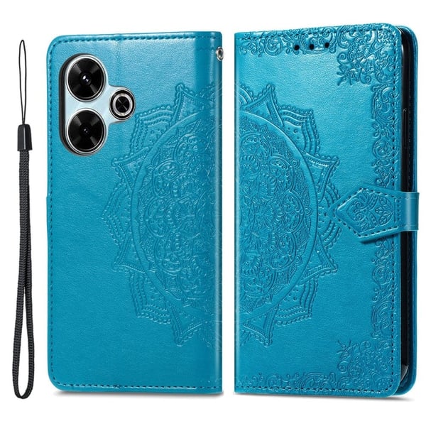 Mandala Xiaomi Redmi 13 læderetui - Blå