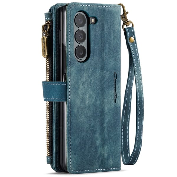 CaseMe telefonetui med glidelås og lommebok for Samsung Galaxy Z Fold6 - Blå
