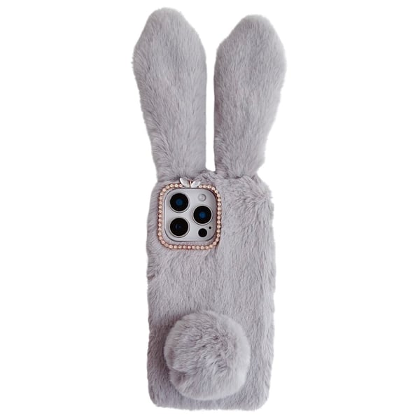 Fluffy Rabbit iPhone 16 Pro Cover - Lysegrå