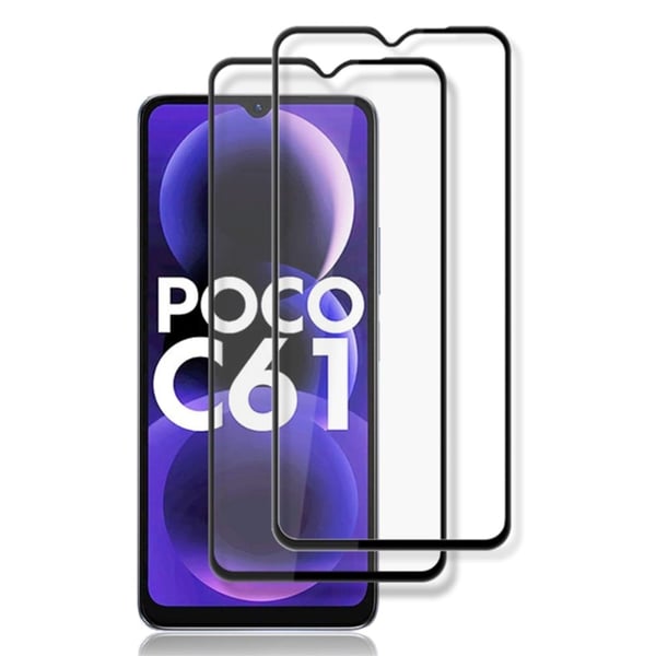 2 stk AMORUS ekstra sterk glassskjermbeskytter for Xiaomi Poco C61 / Xiaomi Redmi A3