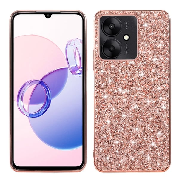 Glitter Xiaomi Redmi 13C / Xiaomi Redmi 13R / Xiaomi Poco C65 / Xiaomi Poco M6 deksel - Rose Gull