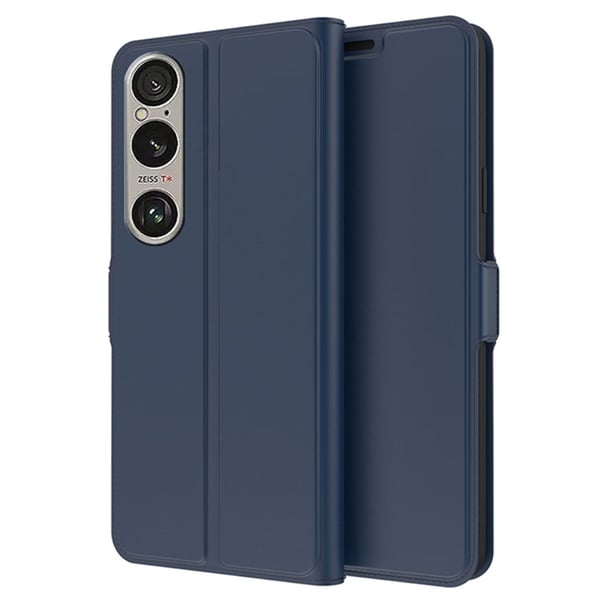 Sileä ja ohut premium-PU-nahkakotelo Sony Xperia 1 VI - Sininen