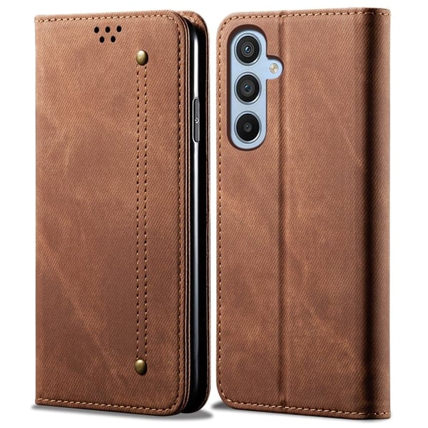 Jeans Samsung Galaxy A16 flip case - Kahvi