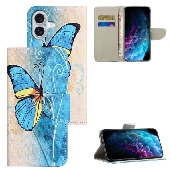 Wonderland iPhone 16 Plus flip-etui - Sommerfugl