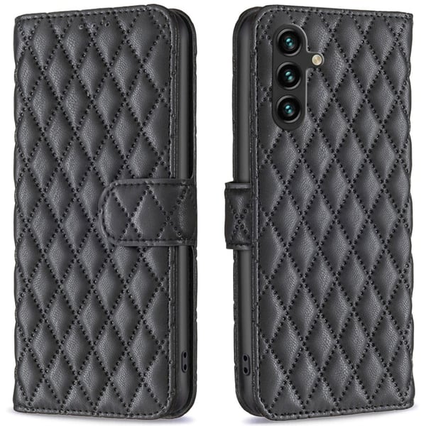 Rombemønster, matt flip-deksel for Samsung Galaxy A16 - Svart