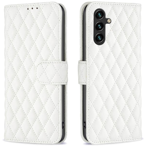 Rombemønster, matt flip-deksel for Samsung Galaxy A16 - Hvit