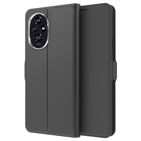 Glat og tyndt premium Honor 200 læderetui - Sort