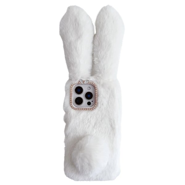 Fluffy Rabbit iPhone 16 Pro Max deksel - Hvit