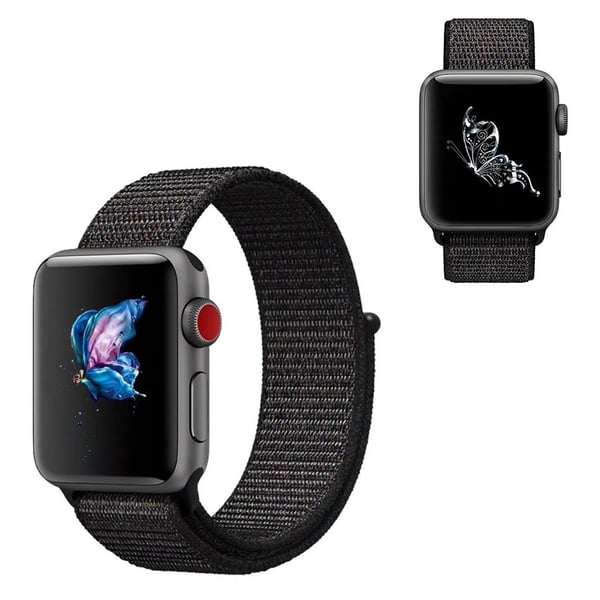 Apple Watch Series 5 40 mm ensfarget nylonarmbånd - Svart