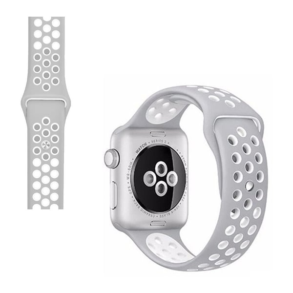 Apple Watch Series 5 / 4 40 mm klokkebånd med to farger - Grå / Hvit