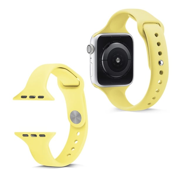 Apple Watch Series 5 40mm smal silikone urrem - Gul Apple Watch Series 5 40mm smal silikone urrem - Gul