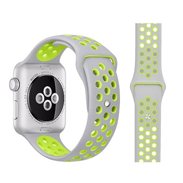Apple Watch Series 5 / 4 44mm kaksivärinen kellonauha - Harmaa / Kelta-Vihreä Apple Watch Series 5 / 4 44mm kaksivärinen kellonauha - Harmaa / Kelta-Vihreä