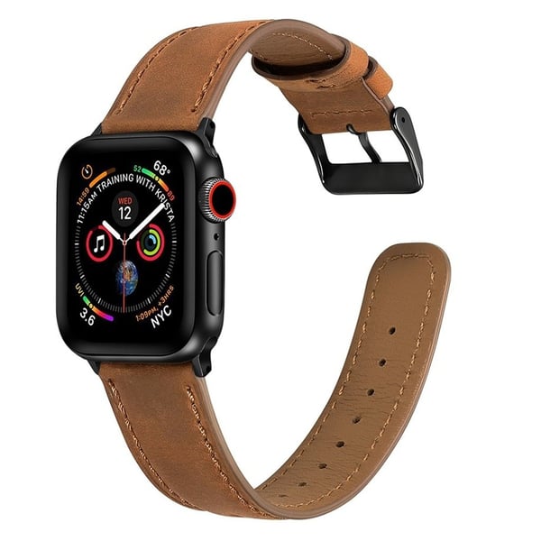 Apple Watch Series 4 40mm knitre ekte skinn klokke band - Brown