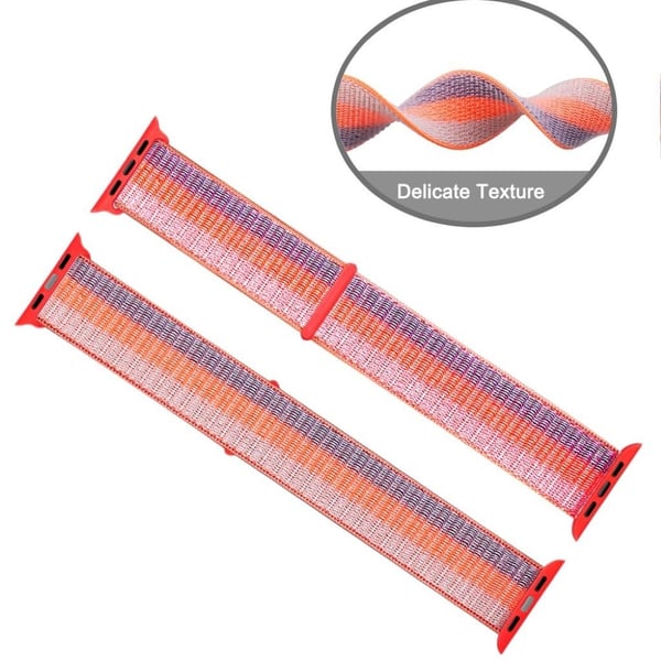 Apple Watch Series 5 44 mm vanntett nylonklokkebånd - Stripe Oransje