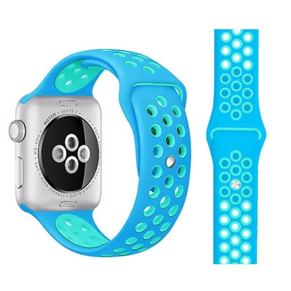 Apple Watch Series 5 / 4 40 mm klokkebånd med to farger - Blå / Babyblå