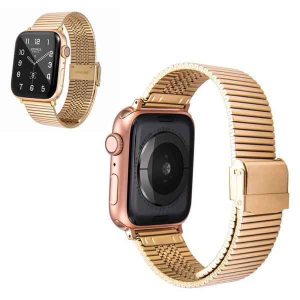 Apple Watch Series 6 / 5 44 mm klokkerem med spenne i rustfritt stål - Gull
