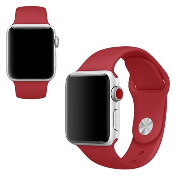 Apple Watch Series 5 40mm single farve silikone Urrem - Rose Rød