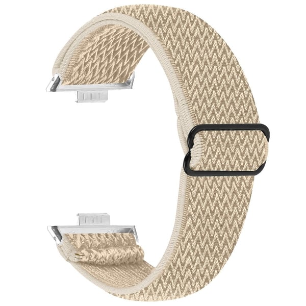 Huawei Watch Fit 3 Justerbart nylonklokkebånd Wave Design Elastisk håndleddsrem - Aprikos