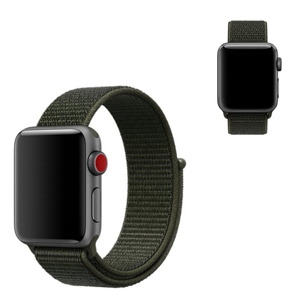 Apple Watch Series 5 40 mm ensfarget nylonarmbånd - Militærgrønn