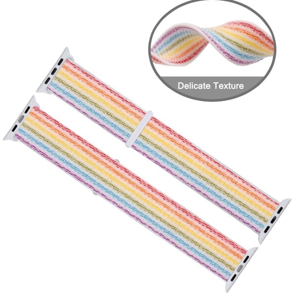 Apple Watch Series 5 44 mm vanntett nylonklokkebånd - Farget Stripe