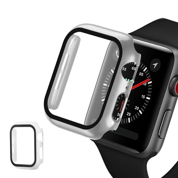 Apple Watch Series 5 40 mm galvaniseringsramme med herdet glass - Sølv