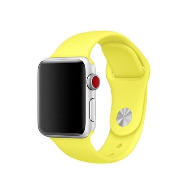 Apple Watch Series 4 44mm pehmeä silikoninen ranneke - Vaaleankeltainen