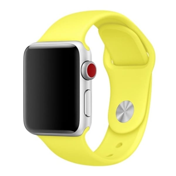 Apple Watch Series 4 44mm pehmeä silikoninen ranneke - Vaaleankeltainen
