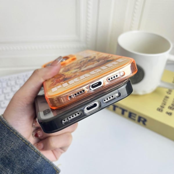 iPhone 14 Pro Max-etui Mønster Støtsikkert og fleksibelt støtsikkert beskyttende telefondeksel - Oransje Jente