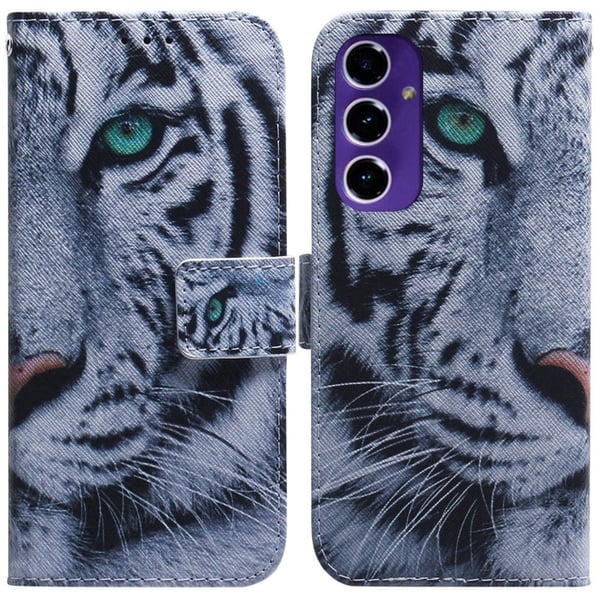Telefonfodral med stativ Samsung Galaxy S24 FE Plånboksmönster med tryck Telefonfodral i läder - Tiger Telefonfodral med stativ Samsung Galaxy S24 FE Plånboksmönster med tryck Telefonfodral i läder - Tiger