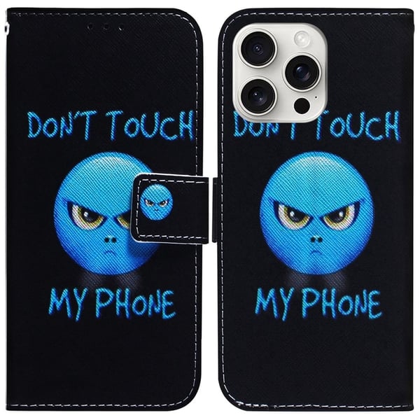 iPhone 16 Pro lompakko asia kuvio tulosta nahka puhelimen kansi - Älä Koske Puhelimeeni