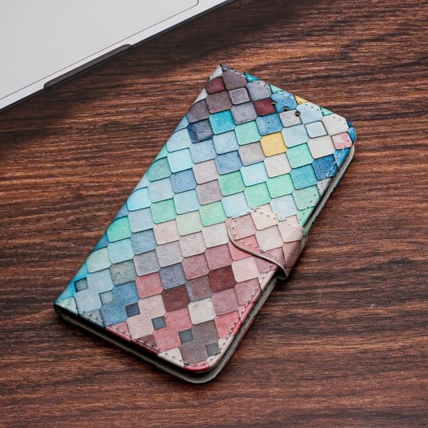 Samsung Galaxy S24 FE-etui i lær med mønsterutskrift - Kirsebærblomstrende Tre