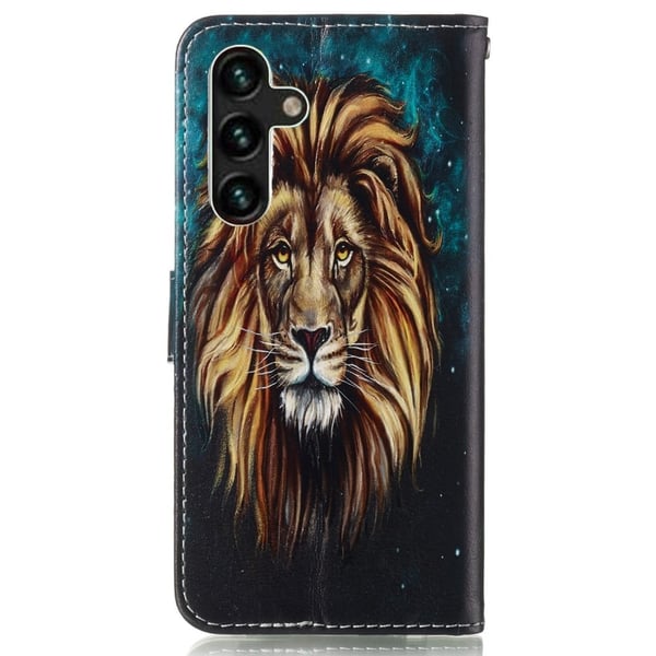 Samsung Galaxy S24 FE Etui med pung Læder Mønster Trykt Telefon Cover - Løve