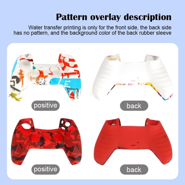 DATA FROG Sony Playstation 5 Game Controller Anti-Skid Silicone Case Gamepad Cover med 2 Rocker Caps - Camouflage 07