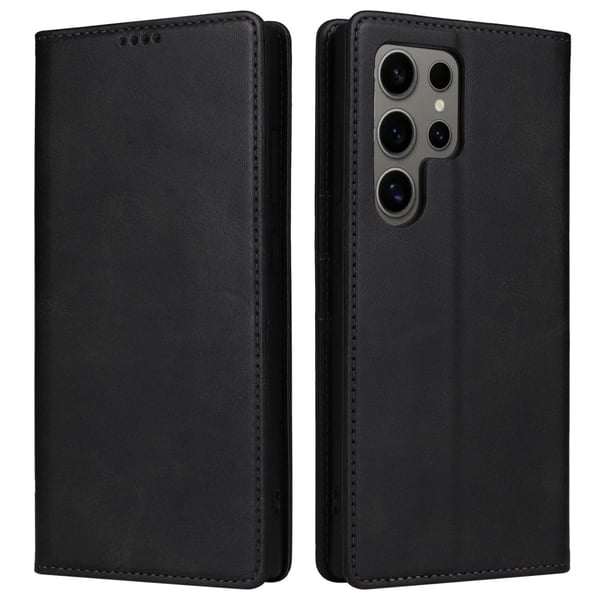 Samsung Galaxy S24 Ultra-etui RFID-blokkerende lommebokdeksel i lær - Svart
