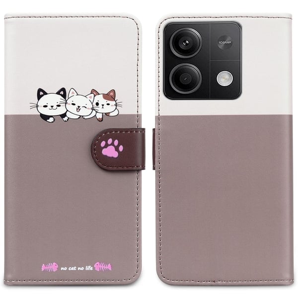 Cartoon Soft Series Xiaomi Redmi Note 13 4G Wallet Phone Case Splicing Leather Flip Cover - Bønne-Pink