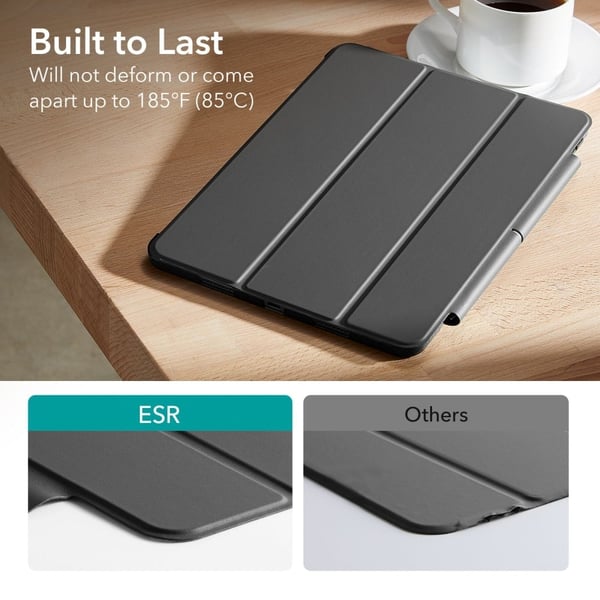 ESR Ascend Trifold Series iPad Pro 11 (2024) lærveske Trifold Stand Auto Wake / Sleep Deksel - Frostet Svart