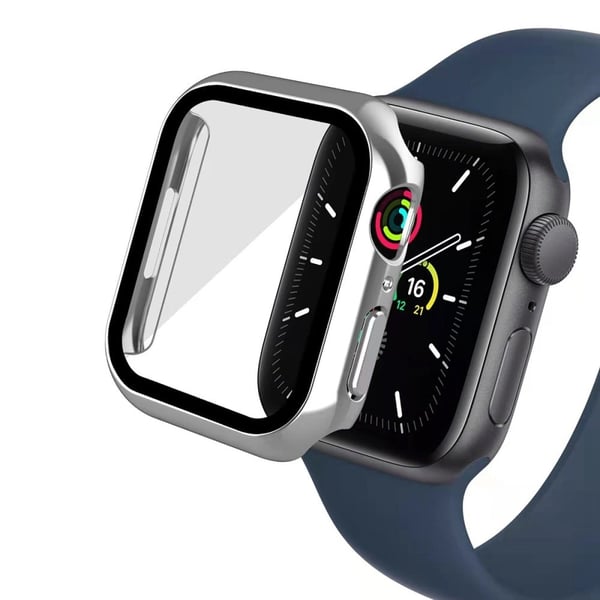 Apple Watch Series 3/2/1 38 mm galvaniseringsdeksel med herdet glass - Sølv