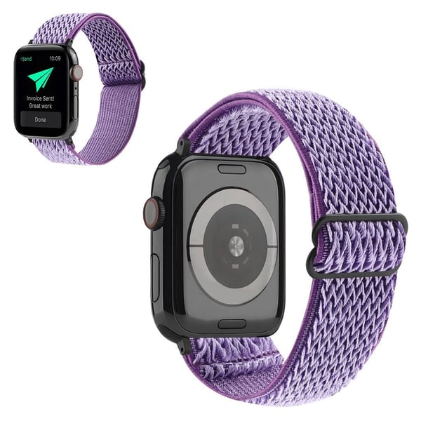 Apple Watch 40 mm klokkerem i nylon med bølgemønster - Lilla