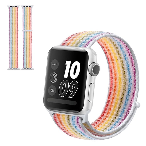 Apple Watch Series 5 40 mm vanntett nylonklokkebånd - Farget Stripe